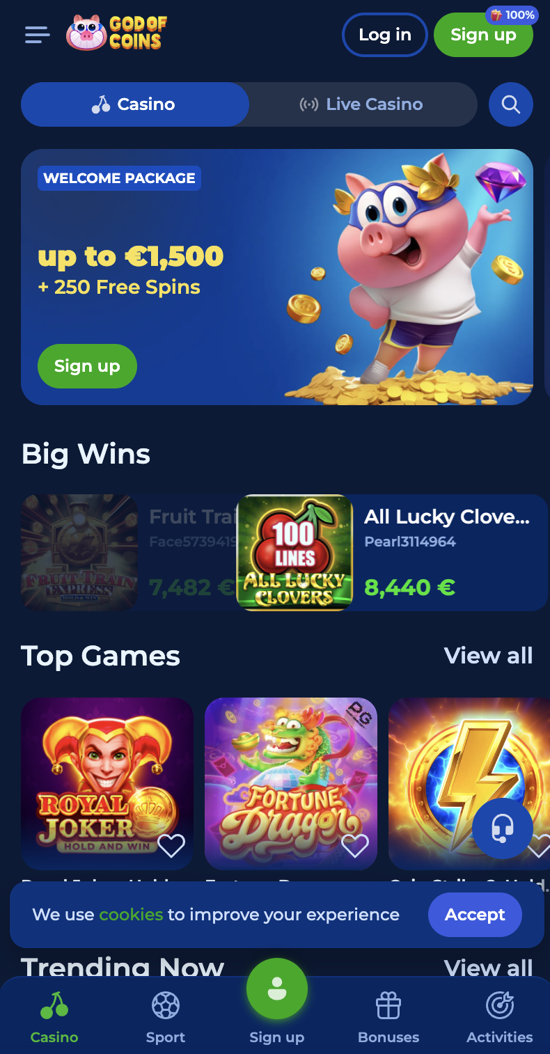 God of Coins Casino App